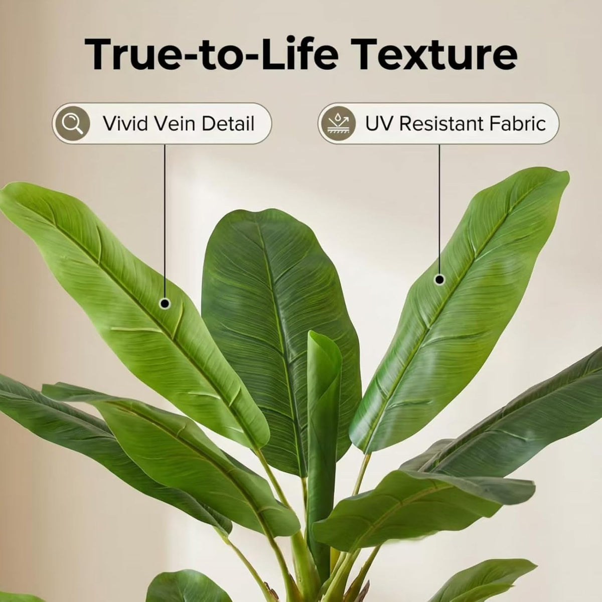 6FT Artificial Banana Tree, Faux Silk Banana Leaf Plant with 3 Stems & 17 Large Real Touch Leaves, Cement Weighted Potted Fake Tropical Tree, Indoor Decor for Living Room Office Patio