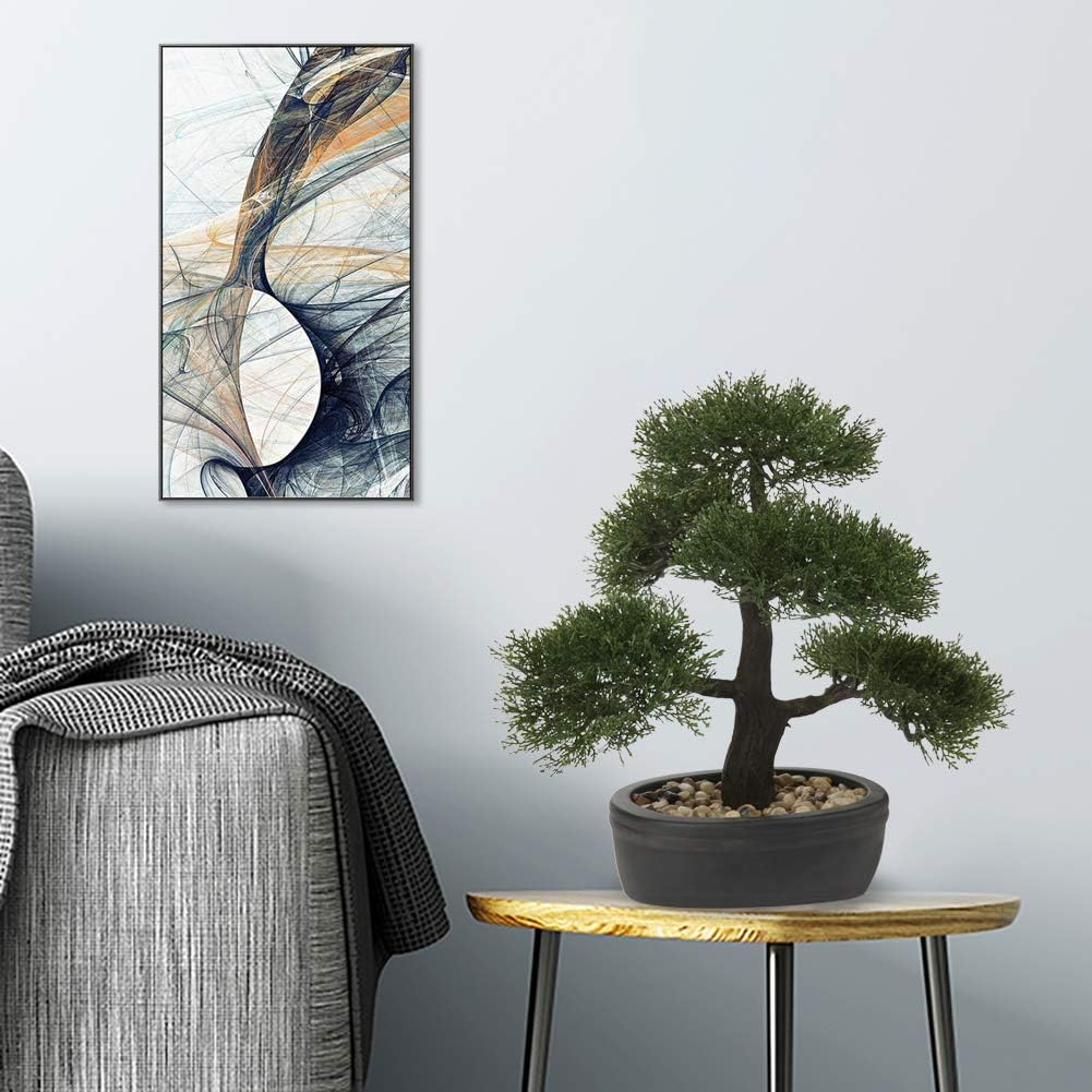 Artificial Bonsai Tree Juniper Faux Plants Indoor Fake Plants Decor with Ceramic Pots for Home Table Office Desk Bathroom Shelf Bedroom Living Room Farmhouse Decorations