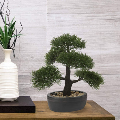 Artificial Bonsai Tree Juniper Faux Plants Indoor Fake Plants Decor with Ceramic Pots for Home Table Office Desk Bathroom Shelf Bedroom Living Room Farmhouse Decorations