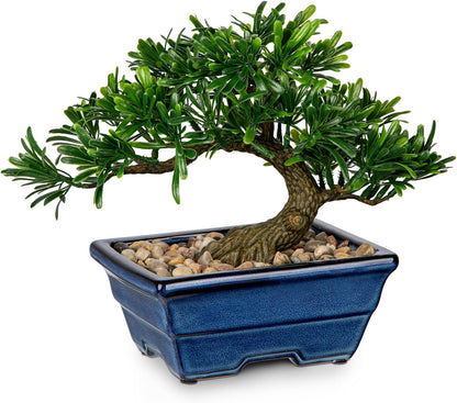 Artificial Bonsai Tree Juniper Faux Plants Indoor Fake Plants Decor with Ceramic Pots for Home Table Office Desk Bathroom Shelf Bedroom Living Room Farmhouse Decorations