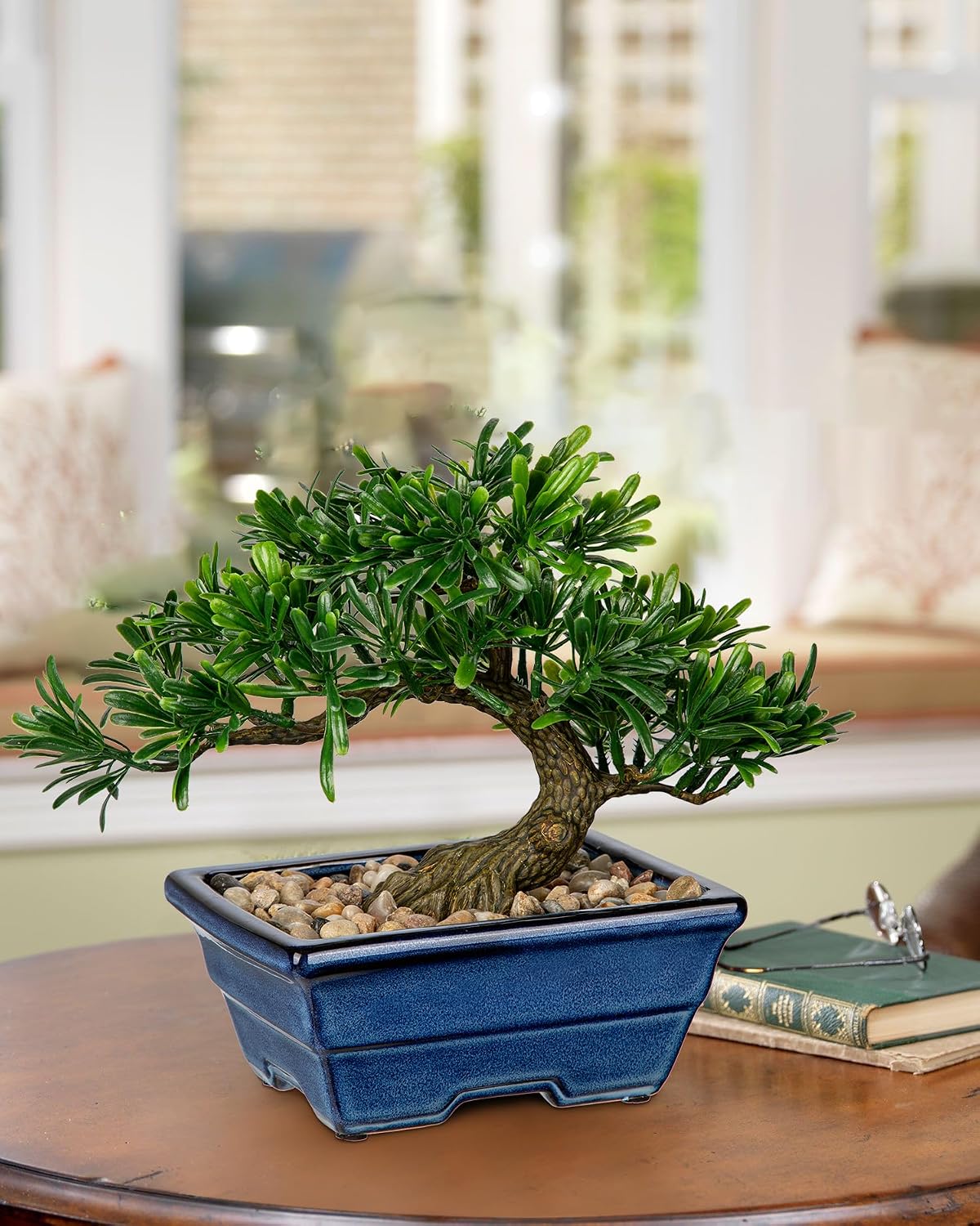 Artificial Bonsai Tree Juniper Faux Plants Indoor Fake Plants Decor with Ceramic Pots for Home Table Office Desk Bathroom Shelf Bedroom Living Room Farmhouse Decorations