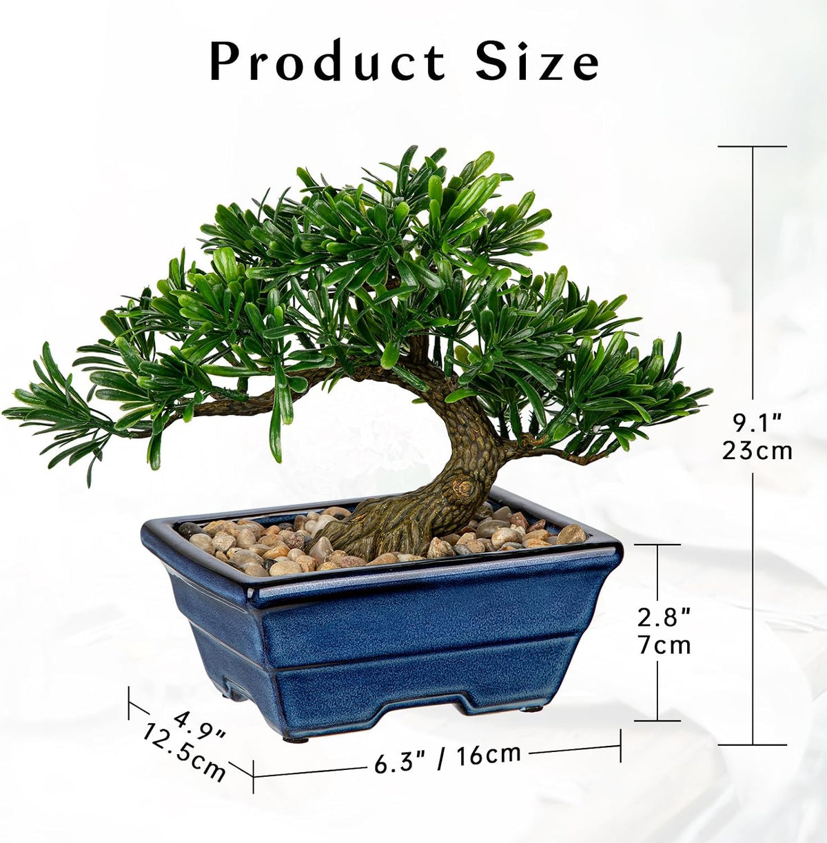 Artificial Bonsai Tree Juniper Faux Plants Indoor Fake Plants Decor with Ceramic Pots for Home Table Office Desk Bathroom Shelf Bedroom Living Room Farmhouse Decorations