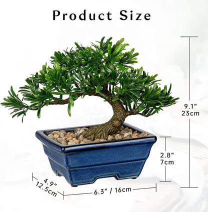 Artificial Bonsai Tree Juniper Faux Plants Indoor Fake Plants Decor with Ceramic Pots for Home Table Office Desk Bathroom Shelf Bedroom Living Room Farmhouse Decorations