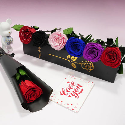 Preserved Flowers Rose Gifts for Women Mom, Mothers Day Rose Flower Gifts for Moms,Forever Real Flowers Mom Birthday Grandma Gifts, Valentines Day Gift for Her Girlfriend Wife Anniversary(Red)