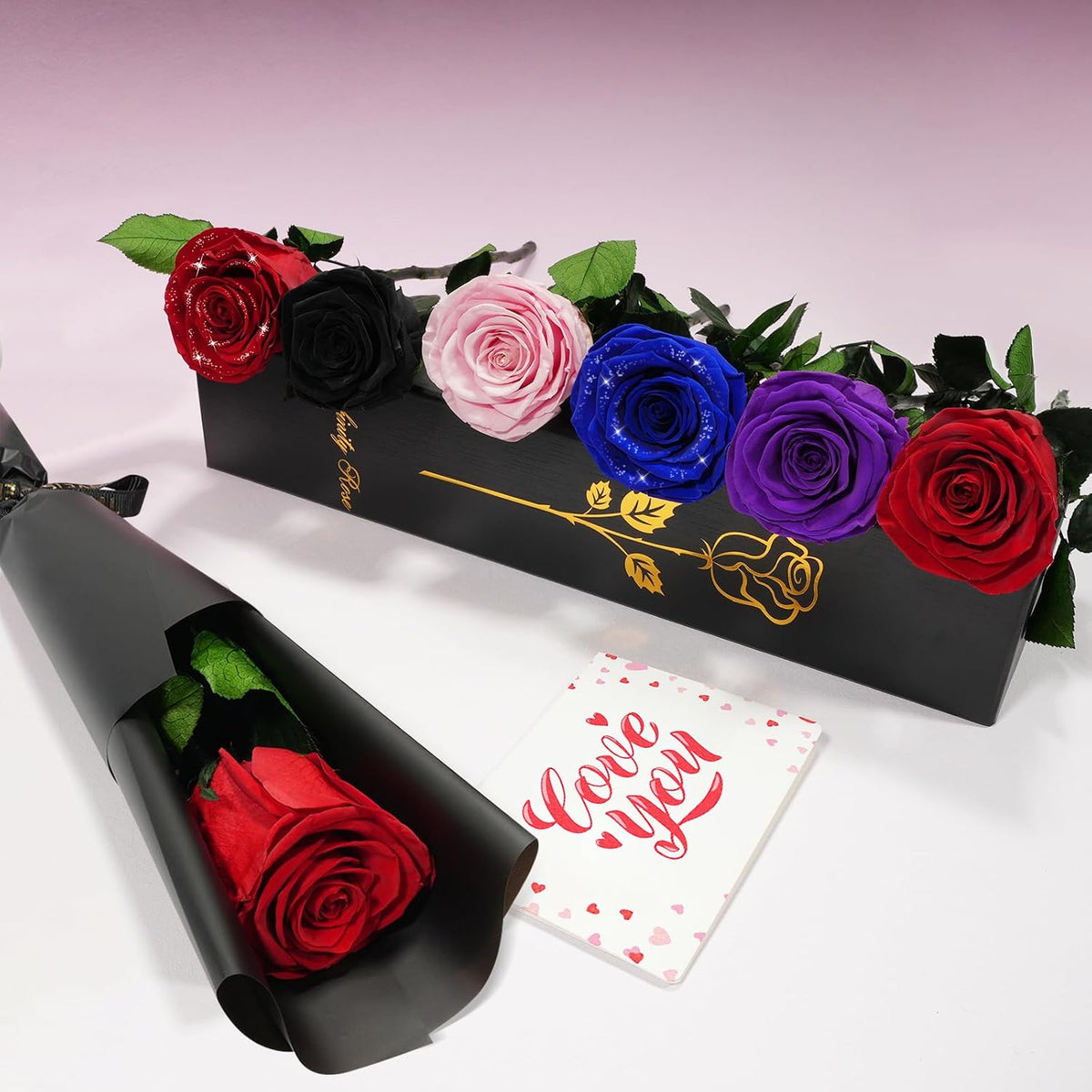 Preserved Flowers Rose Gifts for Women Mom, Mothers Day Rose Flower Gifts for Moms,Forever Real Flowers Mom Birthday Grandma Gifts, Valentines Day Gift for Her Girlfriend Wife Anniversary(Red)