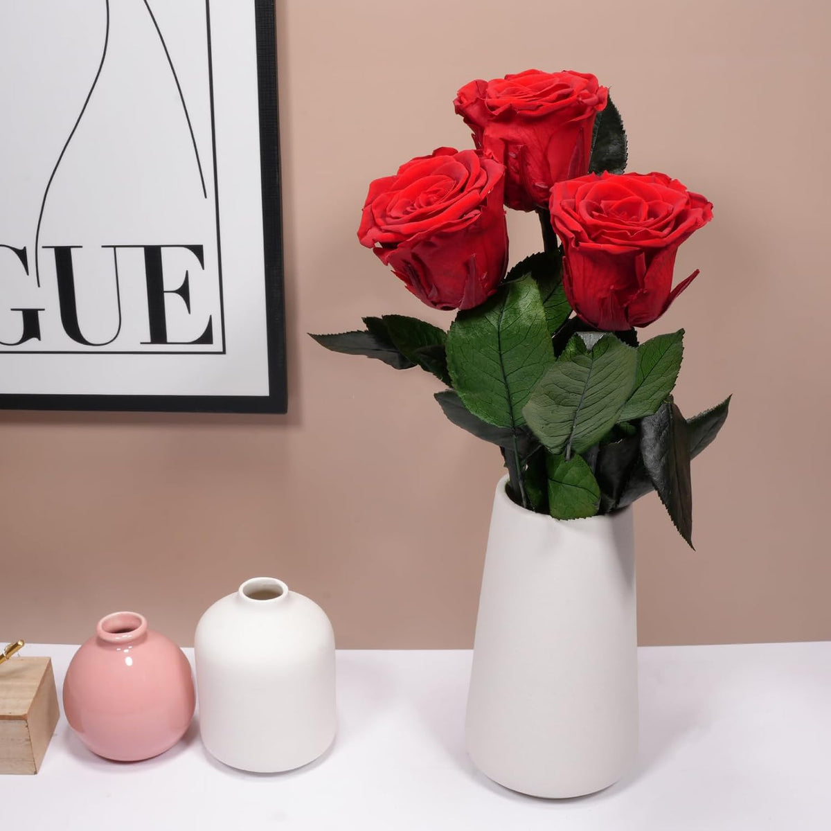 Preserved Flowers Rose Gifts for Women Mom, Mothers Day Rose Flower Gifts for Moms,Forever Real Flowers Mom Birthday Grandma Gifts, Valentines Day Gift for Her Girlfriend Wife Anniversary(Red)