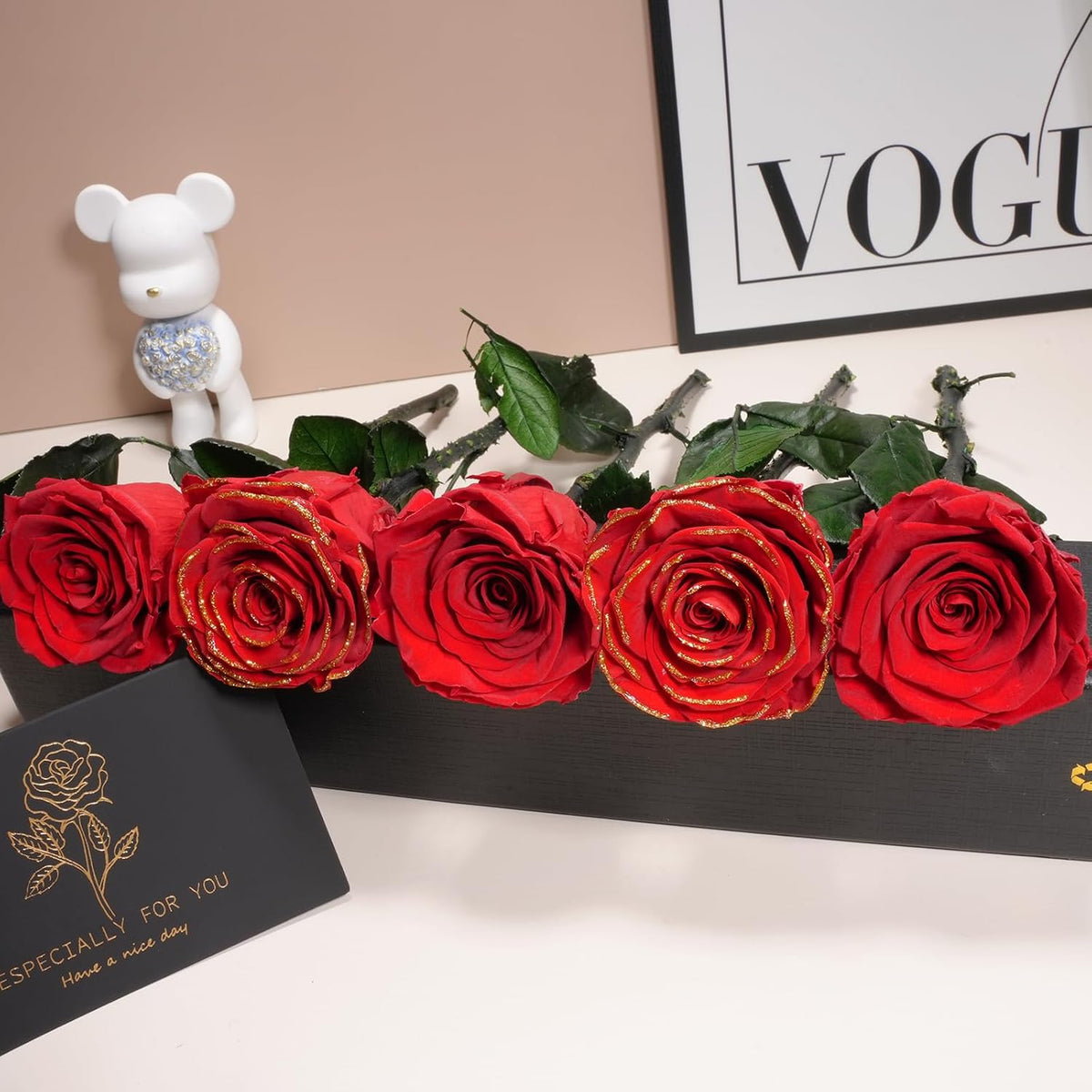 Preserved Flowers Rose Gifts for Women Mom, Mothers Day Rose Flower Gifts for Moms,Forever Real Flowers Mom Birthday Grandma Gifts, Valentines Day Gift for Her Girlfriend Wife Anniversary(Red)