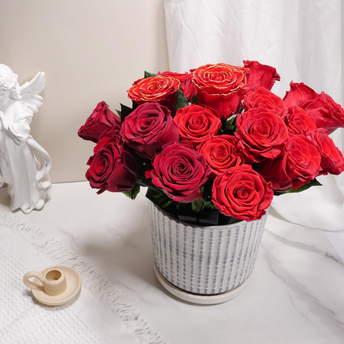Preserved Flowers Rose Gifts for Women Mom, Mothers Day Rose Flower Gifts for Moms,Forever Real Flowers Mom Birthday Grandma Gifts, Valentines Day Gift for Her Girlfriend Wife Anniversary(Red)