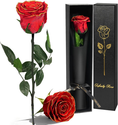 Preserved Flowers Rose Gifts for Women Mom, Mothers Day Rose Flower Gifts for Moms,Forever Real Flowers Mom Birthday Grandma Gifts, Valentines Day Gift for Her Girlfriend Wife Anniversary(Red)