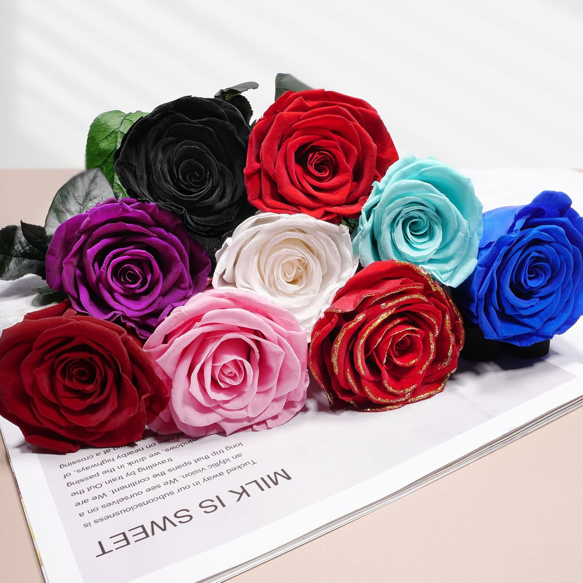 Preserved Flowers Rose Gifts for Women Mom, Mothers Day Rose Flower Gifts for Moms,Forever Real Flowers Mom Birthday Grandma Gifts, Valentines Day Gift for Her Girlfriend Wife Anniversary(Red)