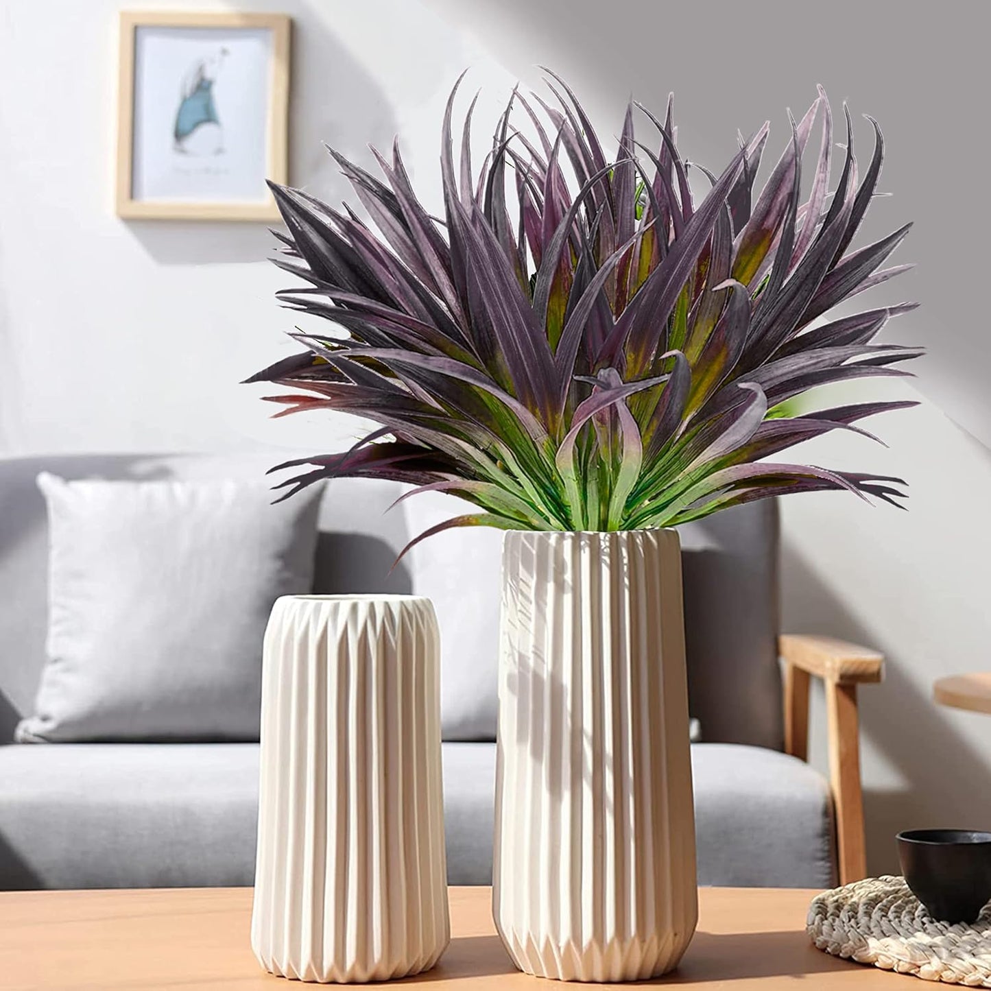 Artificial Plants Flowers Outdoors, UV, Fake Tropical Plants, 8 Pcs | red, artificial grass plants outdoor, tall, uv resistant