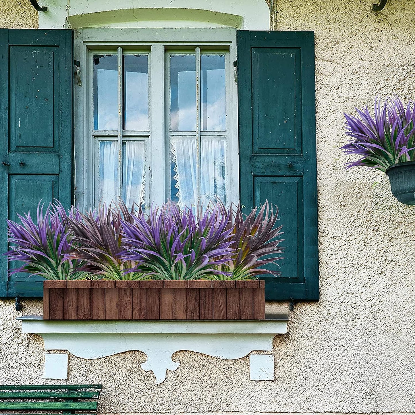 Artificial Plants Flowers Outdoors, UV, Fake Tropical Plants, 8 Pcs | red, artificial grass plants outdoor, tall, uv resistant