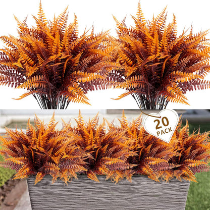 Artificial Plants Flowers Outdoors, UV, Fake Tropical Plants, 8 Pcs | red, artificial grass plants outdoor, tall, uv resistant