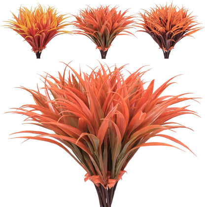 Artificial Plants Flowers Outdoors, UV, Fake Tropical Plants, 8 Pcs | red, artificial grass plants outdoor, tall, uv resistant