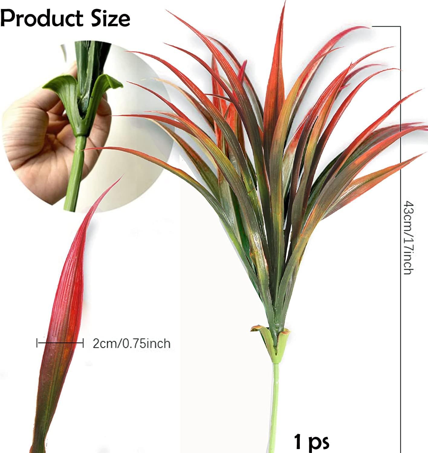 Artificial Plants Flowers Outdoors, UV, Fake Tropical Plants, 8 Pcs | red, artificial grass plants outdoor, tall, uv resistant