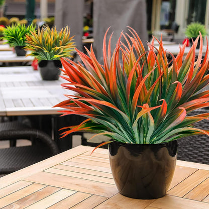 Artificial Plants Flowers Outdoors, UV, Fake Tropical Plants, 8 Pcs | red, artificial grass plants outdoor, tall, uv resistant