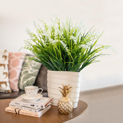 Artificial Plants Flowers Outdoors, UV, Fake Tropical Plants, 8 Pcs | red, artificial grass plants outdoor, tall, uv resistant