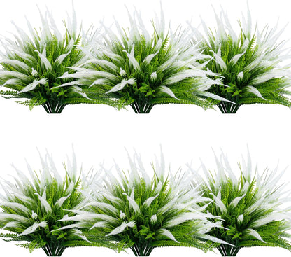 Artificial Plants Flowers Outdoors, UV, Fake Tropical Plants, 8 Pcs | red, artificial grass plants outdoor, tall, uv resistant