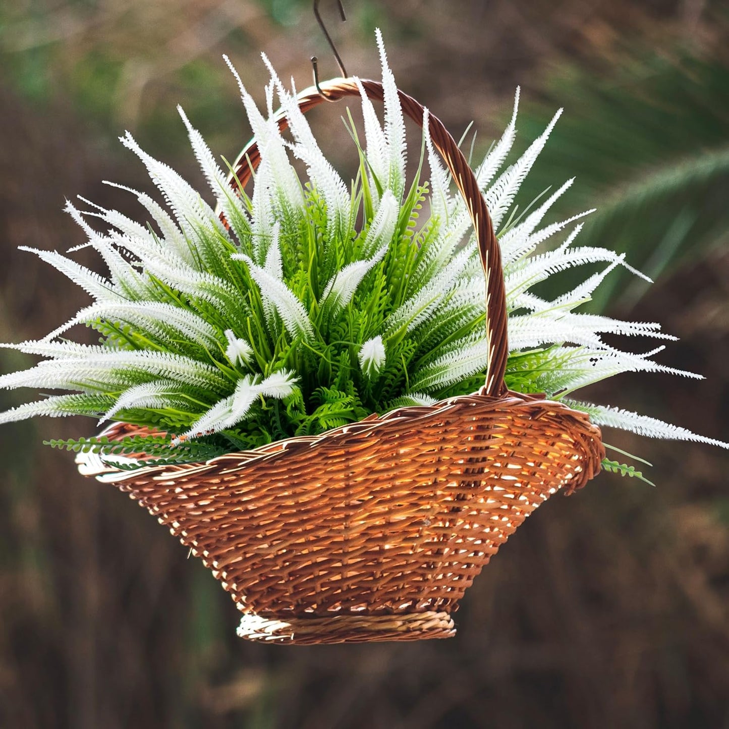 Artificial Plants Flowers Outdoors, UV, Fake Tropical Plants, 8 Pcs | red, artificial grass plants outdoor, tall, uv resistant