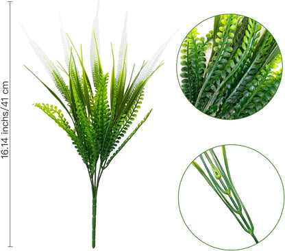 Artificial Plants Flowers Outdoors, UV, Fake Tropical Plants, 8 Pcs | red, artificial grass plants outdoor, tall, uv resistant
