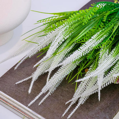 Artificial Plants Flowers Outdoors, UV, Fake Tropical Plants, 8 Pcs | red, artificial grass plants outdoor, tall, uv resistant