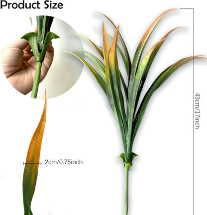 Artificial Plants Flowers Outdoors, UV, Fake Tropical Plants, 8 Pcs | red, artificial grass plants outdoor, tall, uv resistant