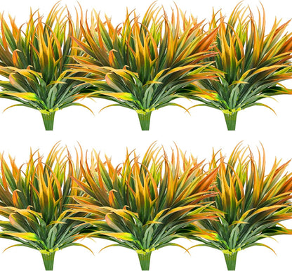 Artificial Plants Flowers Outdoors, UV, Fake Tropical Plants, 8 Pcs | red, artificial grass plants outdoor, tall, uv resistant