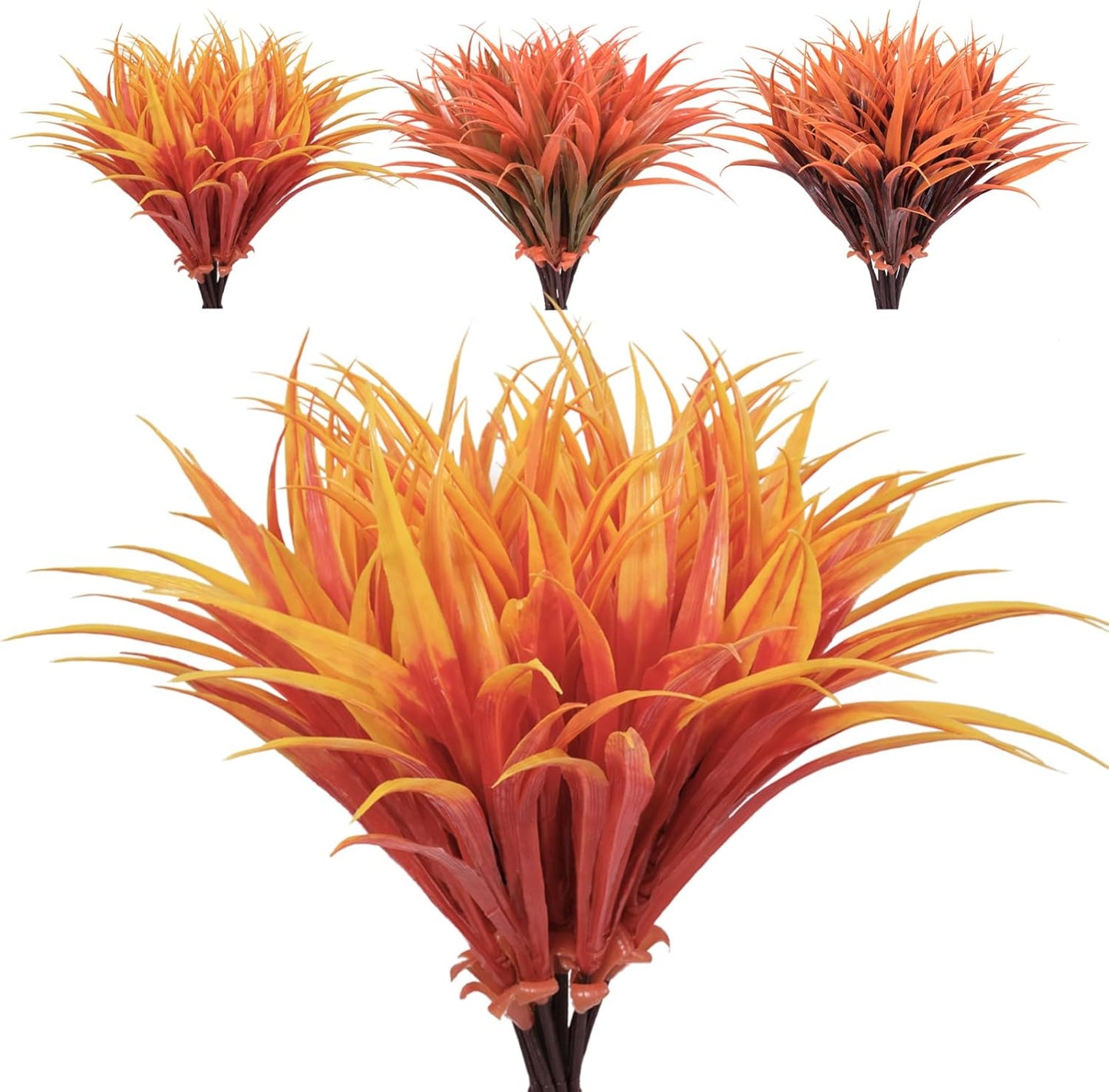 Artificial Plants Flowers Outdoors, UV, Fake Tropical Plants, 8 Pcs | red, artificial grass plants outdoor, tall, uv resistant