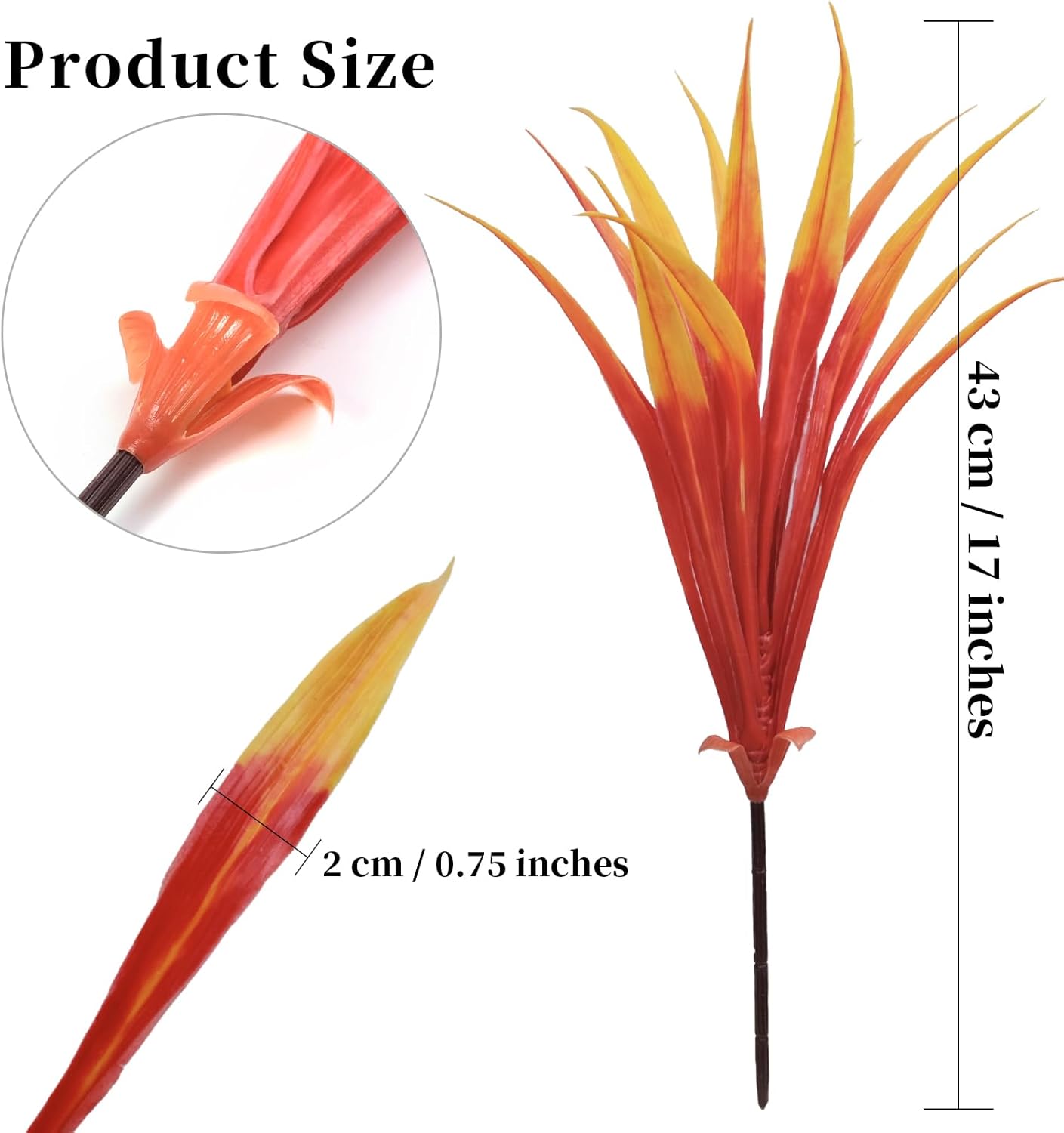 Artificial Plants Flowers Outdoors, UV, Fake Tropical Plants, 8 Pcs | red, artificial grass plants outdoor, tall, uv resistant