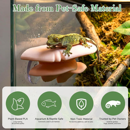 Mushroom Decor Climbing Hold Kit Realistic Terrarium Plants Jumping Spider Habitat Enclosure Decorate Accessories for Leopard Geckos Crested Geckos Tree Frogs Small Lizards