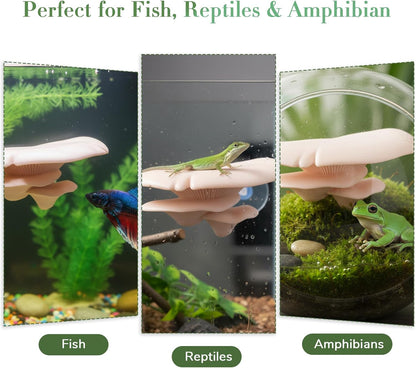 Mushroom Decor Climbing Hold Kit Realistic Terrarium Plants Jumping Spider Habitat Enclosure Decorate Accessories for Leopard Geckos Crested Geckos Tree Frogs Small Lizards