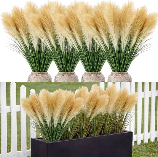 10 Pcs Artificial Lavender Outdoor 31.5" Tall Faux Flowers Grass Stems UV Resistant Fake Outdoor Plants for Porch Planter Garden Patio Front Door Home Wedding Decor