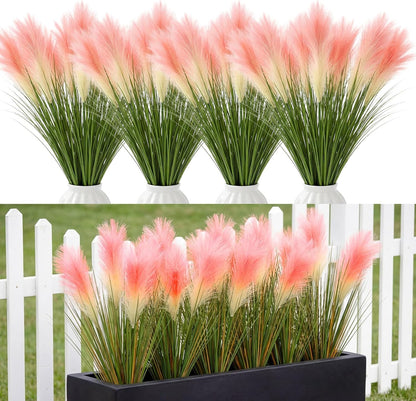 10 Pcs Artificial Lavender Outdoor 31.5" Tall Faux Flowers Grass Stems UV Resistant Fake Outdoor Plants for Porch Planter Garden Patio Front Door Home Wedding Decor