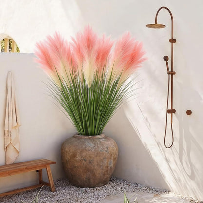 10 Pcs Artificial Lavender Outdoor 31.5" Tall Faux Flowers Grass Stems UV Resistant Fake Outdoor Plants for Porch Planter Garden Patio Front Door Home Wedding Decor