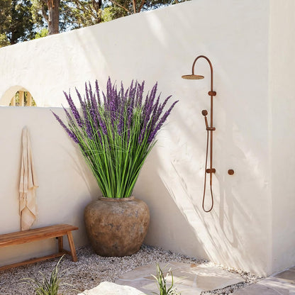 10 Pcs Artificial Lavender Outdoor 31.5" Tall Faux Flowers Grass Stems UV Resistant Fake Outdoor Plants for Porch Planter Garden Patio Front Door Home Wedding Decor