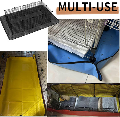 Waterproof Pet Playpen Mat 59"x39" (Black) – Washable and Reusable Cage Liner Tarp for Rabbit, Guinea Pig, Ferret, and Small Animal Habitat Protection