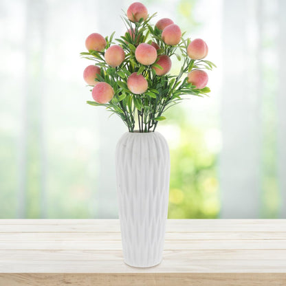 Artificial Peach Branches 2 Pcs Faux Peach Stems with Pink Flowers for Home Decor Vase Fillers Floral Arrangements Party Decorations 12.79X3.94X3.94 Inches