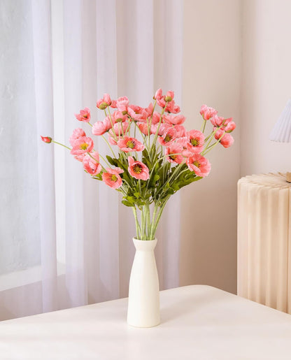 22.4" Realistic Artificial Silk Poppy Flowers Stems (12, Red) | 12-pack 22.4" realistic artificial silk poppy flowers. Silk petals perfect for romantic gifts & holiday tributes.