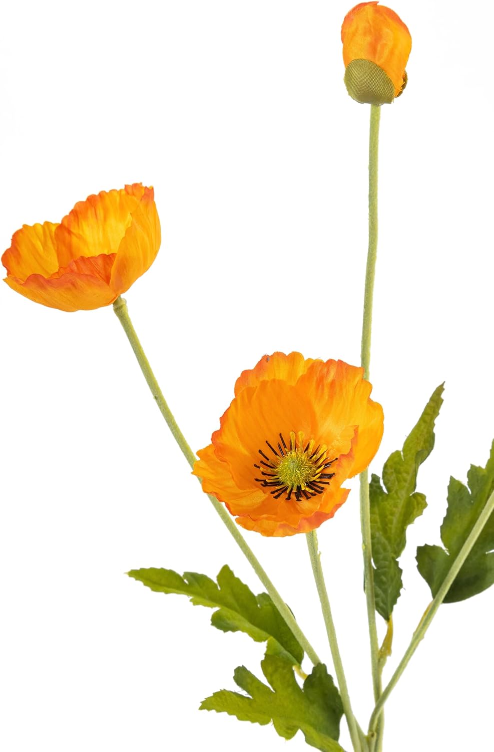 22.4" Realistic Artificial Silk Poppy Flowers Stems (12, Red) | 12-pack 22.4" realistic artificial silk poppy flowers. Silk petals perfect for romantic gifts & holiday tributes.