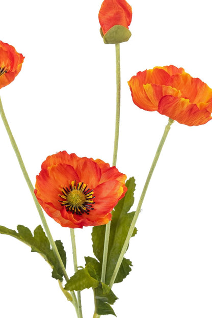 22.4" Realistic Artificial Silk Poppy Flowers Stems (12, Red) | 12-pack 22.4" realistic artificial silk poppy flowers. Silk petals perfect for romantic gifts & holiday tributes.