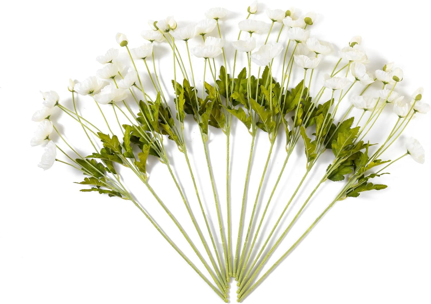 22.4" Realistic Artificial Silk Poppy Flowers Stems (12, Red) | 12-pack 22.4" realistic artificial silk poppy flowers. Silk petals perfect for romantic gifts & holiday tributes.