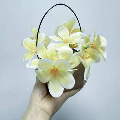 10pcs Pink Artificial Flowers Fake Plumeria with Stems,Silk Flower