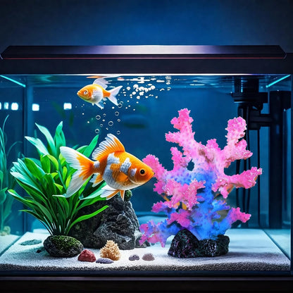 Premium Coral Reef Ornament - Lifelike Artificial Coral Decor for Saltwater & Freshwater Aquariums | Hand-Painted Blue, Aquarium-Safe Polyresin (5.7"×5.1"×6.3")