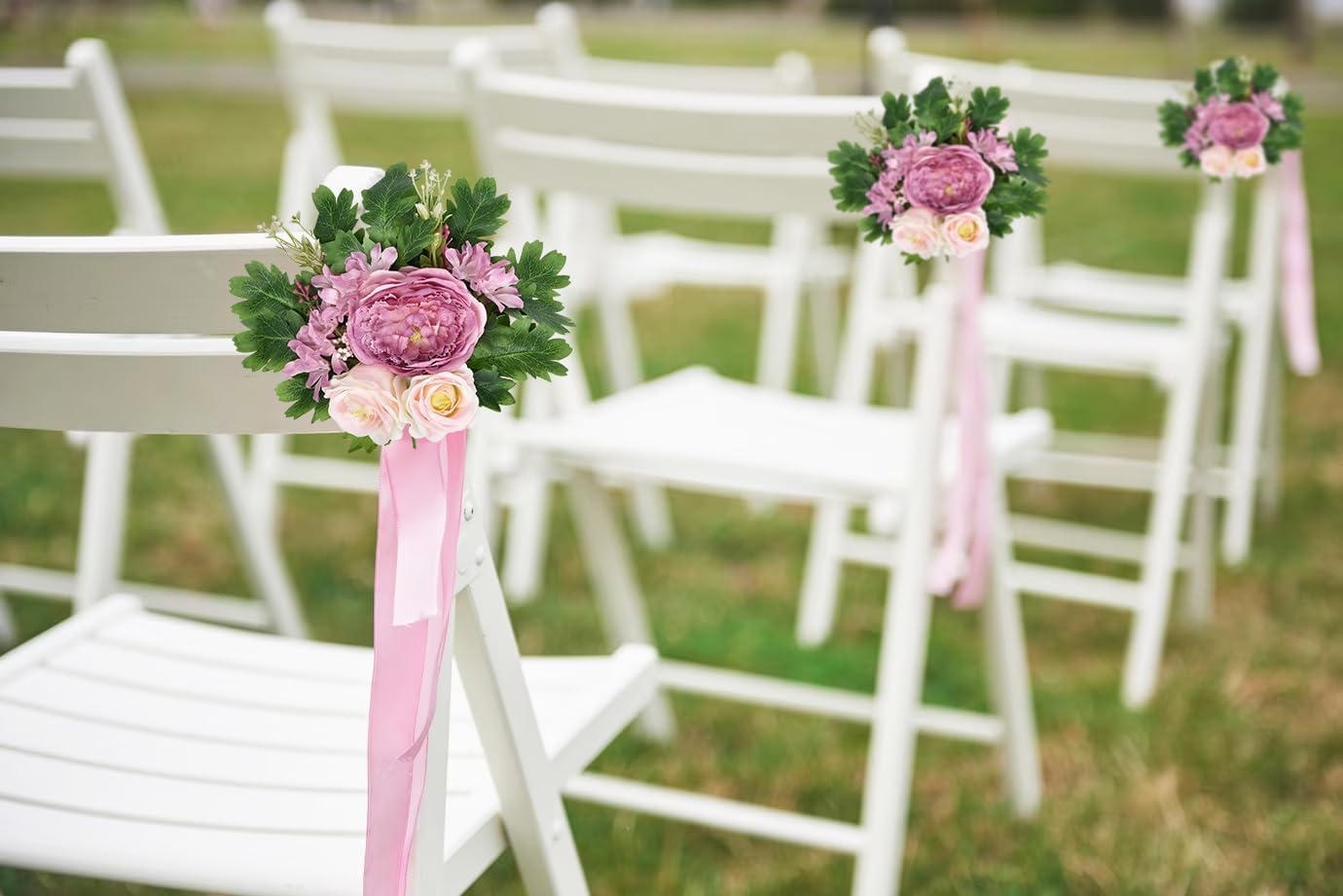 2 Pack Artificial Peony Flower Garland - 6ft Silk Peony Pink Flower Garland for Wedding Party Table Decoration (2, Pink)