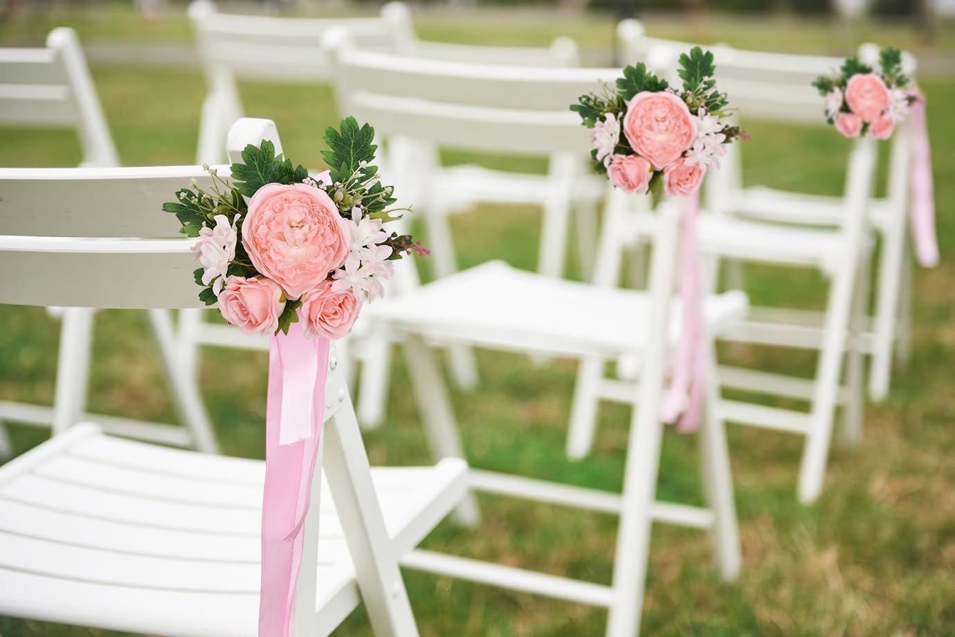 2 Pack Artificial Peony Flower Garland - 6ft Silk Peony Pink Flower Garland for Wedding Party Table Decoration (2, Pink)