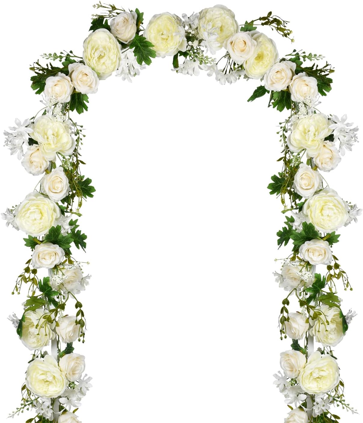 2 Pack Artificial Peony Flower Garland - 6ft Silk Peony Pink Flower Garland for Wedding Party Table Decoration (2, Pink)