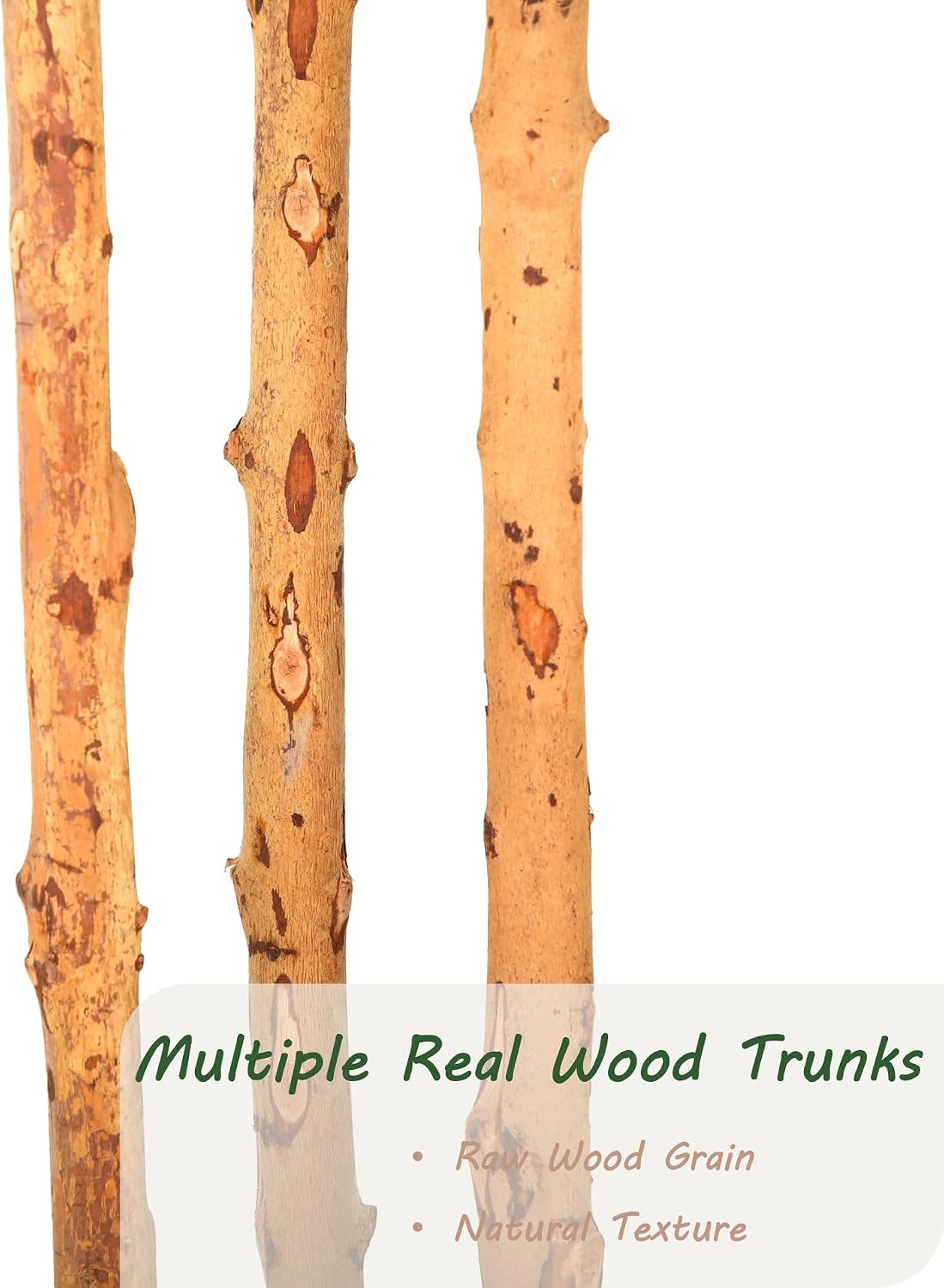 6ft Artificial Ficus Tree with White Decorative Planter & Multiple Real Wood Trunks, 72in Fake Ficus Tree with Lifelike Leaves, Faux Ficus Tree for Living Room Bedroom Office Decor
