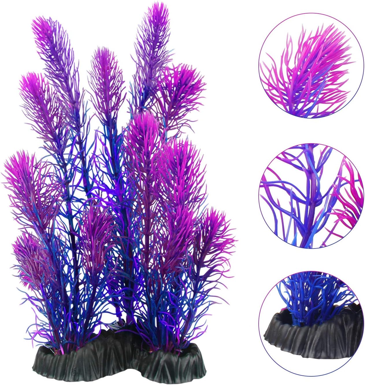 Artificial Aquarium Plants, Plastic Fish Tank Plants for Aquarium Decorations, Pack of 7 (Style B)