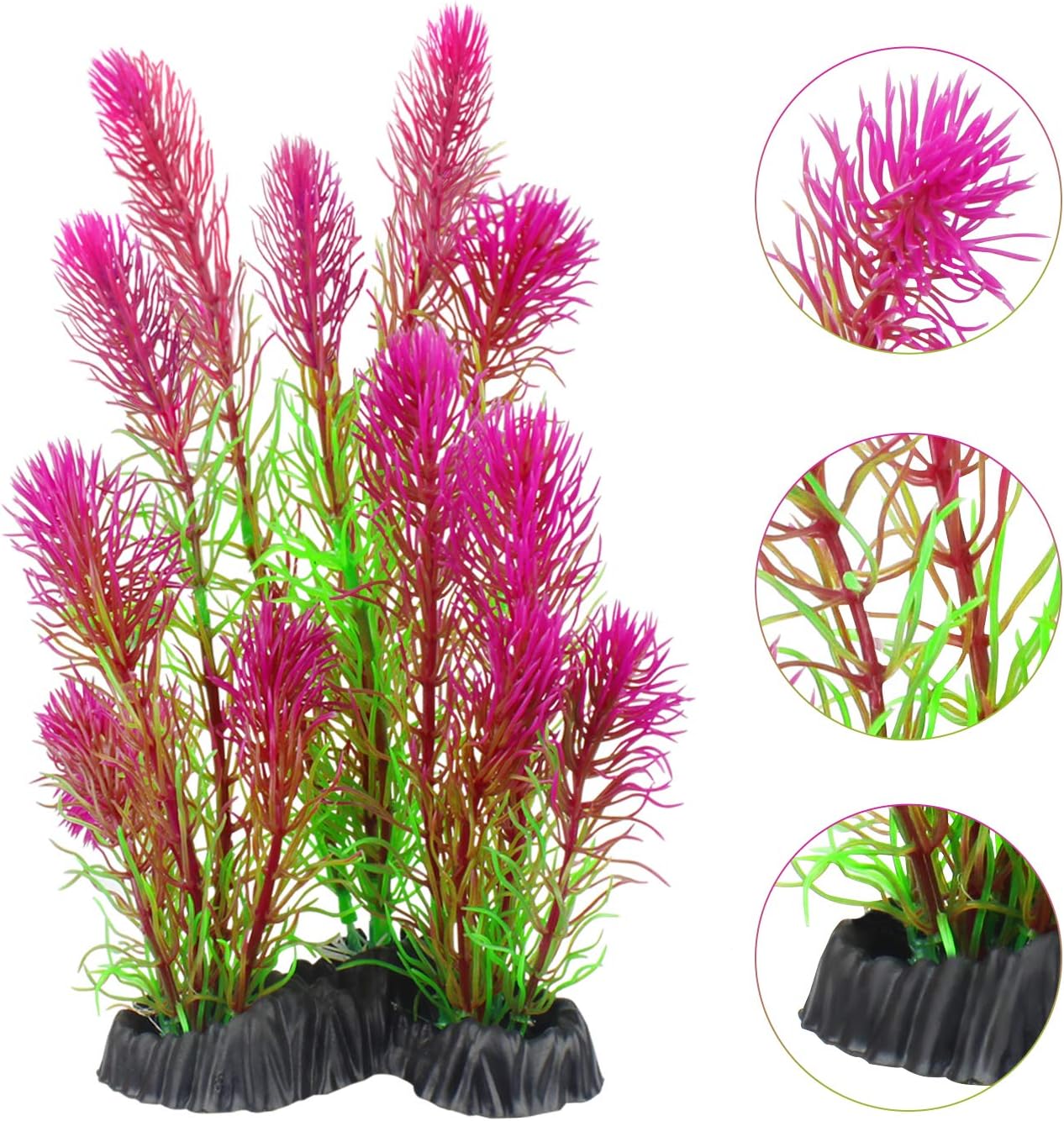 Artificial Aquarium Plants, Plastic Fish Tank Plants for Aquarium Decorations, Pack of 7 (Style B)