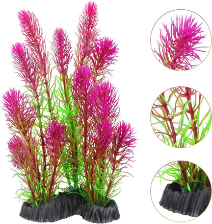 Artificial Aquarium Plants, Plastic Fish Tank Plants for Aquarium Decorations, Pack of 7 (Style B)